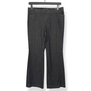 Banana Republic non-iron gray chambray flat front trouser dress pant US 8 petite